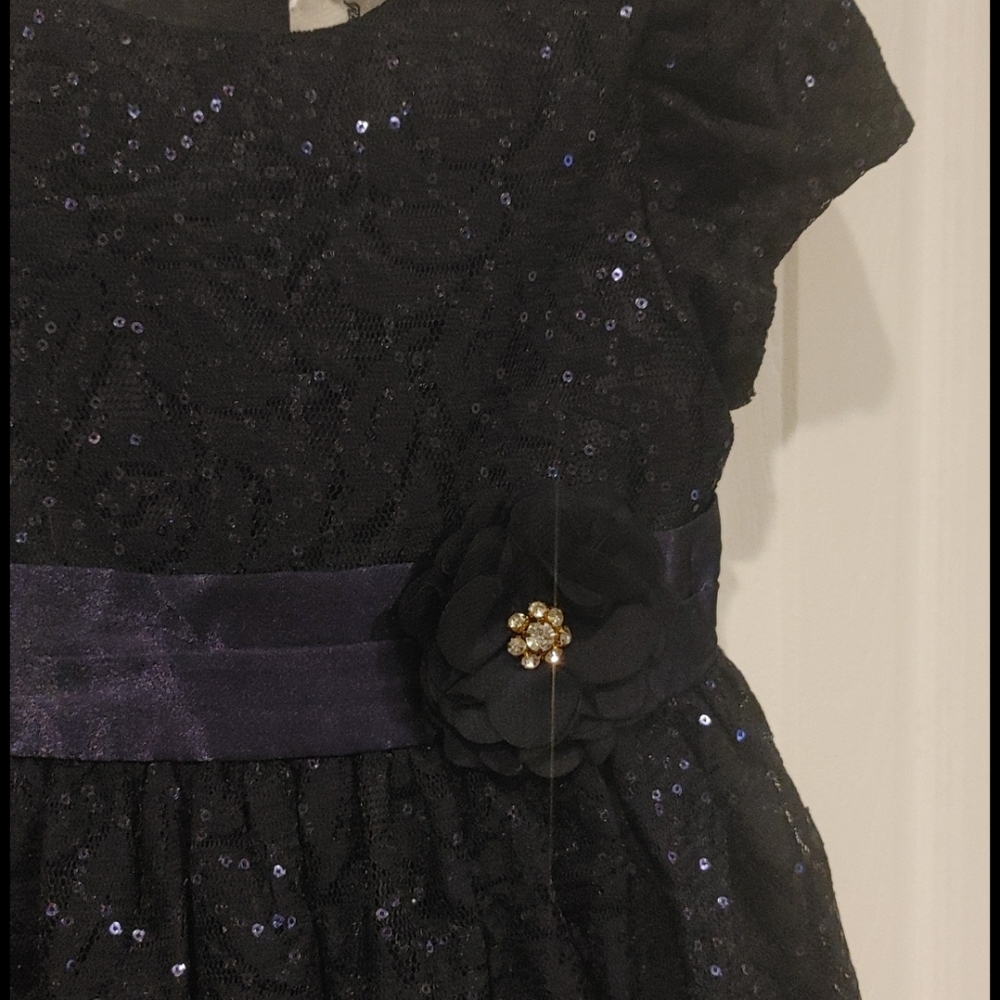 Fancy navy blue girls dress - Picture 3 of 4